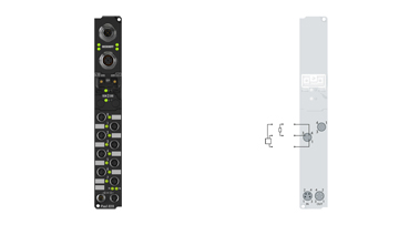 IP2001-B318 | Fieldbus Box, 8-channel digital output, PROFIBUS, 24 V DC, 0.5 A, M8, integrated T-connector