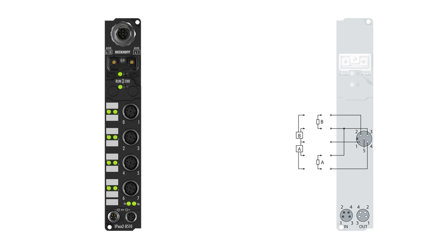IP2002-B510 | Fieldbus Box, 8-channel digital output, CANopen, 24 V DC, 0.5 A, M12