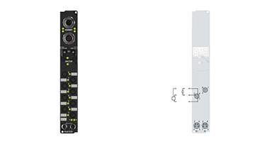 IP2040-B528 | Fieldbus Box, 8-channel digital output, DeviceNet, 24 V DC, 2 A (∑ 12 A), Ø8, integrated T-connector