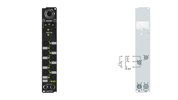 IP2300-B520 | Fieldbus Box, 4-channel digital input + 4-channel digital output, DeviceNet, 24 V DC, 3 ms, 0.5 A, Ø8