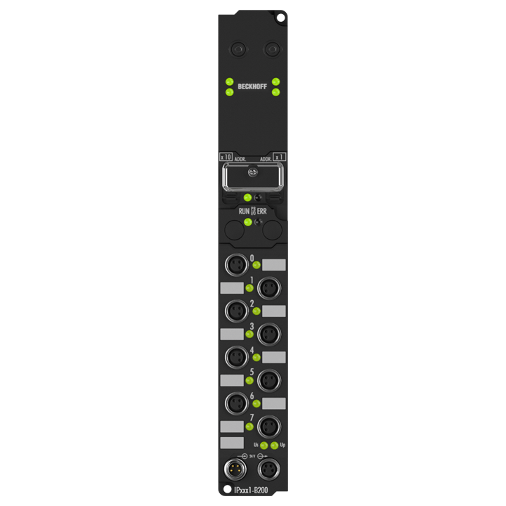 IP2321-B200 | Fieldbus Box, 4-channel digital input + 4-channel digital output, Lightbus, 24 V DC, 3 ms, 2 A, M8
