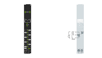 IP2331-B200 | Fieldbus Box, 4-channel digital input + 4-channel digital output, Lightbus, 24 V DC, 0.2 ms, 2 A, M8
