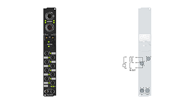 IP2321-B518 | Fieldbus Box, 4-channel digital input + 4-channel digital output, CANopen, 24 V DC, 3 ms, 2 A, M8, integrated T-connector