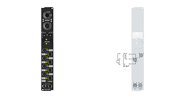 IP2321-B528 | Fieldbus Box, 4-channel digital input + 4-channel digital output, DeviceNet, 24 V DC, 3 ms, 2 A, M8, integrated T-connector