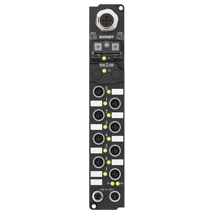 IP2331-B730 | Fieldbus Box, 4-channel digital input + 4-channel digital output, Modbus, 24 V DC, 0.2 ms, 2 A, M8