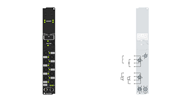 IP2400-B200 | Fieldbus Box, 8-channel digital input + 8-channel digital output, Lightbus, 24 V DC, 3 ms, 0.5 A, Ø8