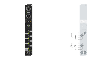 IP2400-B318 | Fieldbus Box, 8-channel digital input + 8-channel digital output, PROFIBUS, 24 V DC, 3 ms, 0.5 A, Ø8, integrated T-connector