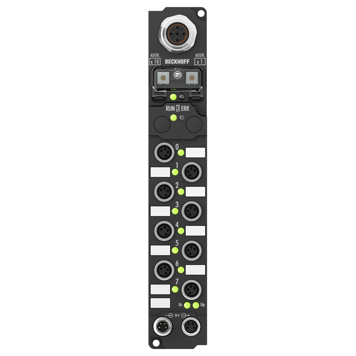 IP2401-B800 | Feldbus Box, 8-Kanal-Digital-Eingang + 8-Kanal-Digital-Ausgang, RS485, 24 V DC, 3 ms, 0,5 A, M8