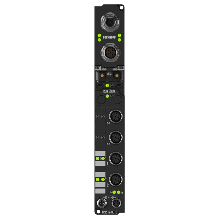 IP2512-B318 | Fieldbus Box, 2-channel PWM output, PROFIBUS, 24 V DC, 2.5 A, M12, integrated T-connector