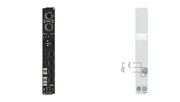IP2512-B528 | Feldbus Box, 2-Kanal-PWM-Ausgang, DeviceNet, 24 V DC, 2,5 A, M12, integriertes T-Stück