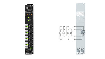 IP3102-B520 | Feldbus Box, 4-Kanal-Analog-Eingang, DeviceNet, Spannung, ±10 V, 16 Bit, differentiell, M12