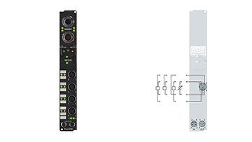 IP3102-B528 | Fieldbus Box, 4-channel analog input, DeviceNet, voltage, ±10 V, 16 bit, differential, M12, integrated T-connector