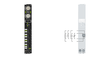 IP3112-B400 | Feldbus Box, 4-Kanal-Analog-Eingang, Interbus, Strom, 0/4…20 mA, 16 Bit, differentiell, M12