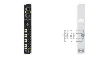 IP3112-B528 | Feldbus Box, 4-Kanal-Analog-Eingang, DeviceNet, Strom, 0/4…20 mA, 16 Bit, differentiell, M12, integriertes T-Stück