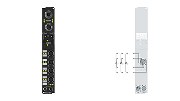 IP3202-B318 | Fieldbus Box, 4-channel analog input, PROFIBUS, temperature, RTD (Pt100), 16 bit, M12, integrated T-connector