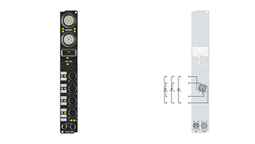 IP3202-B400 | Fieldbus Box, 4-channel analog input, Interbus, temperature, RTD (Pt100), 16 bit, M12