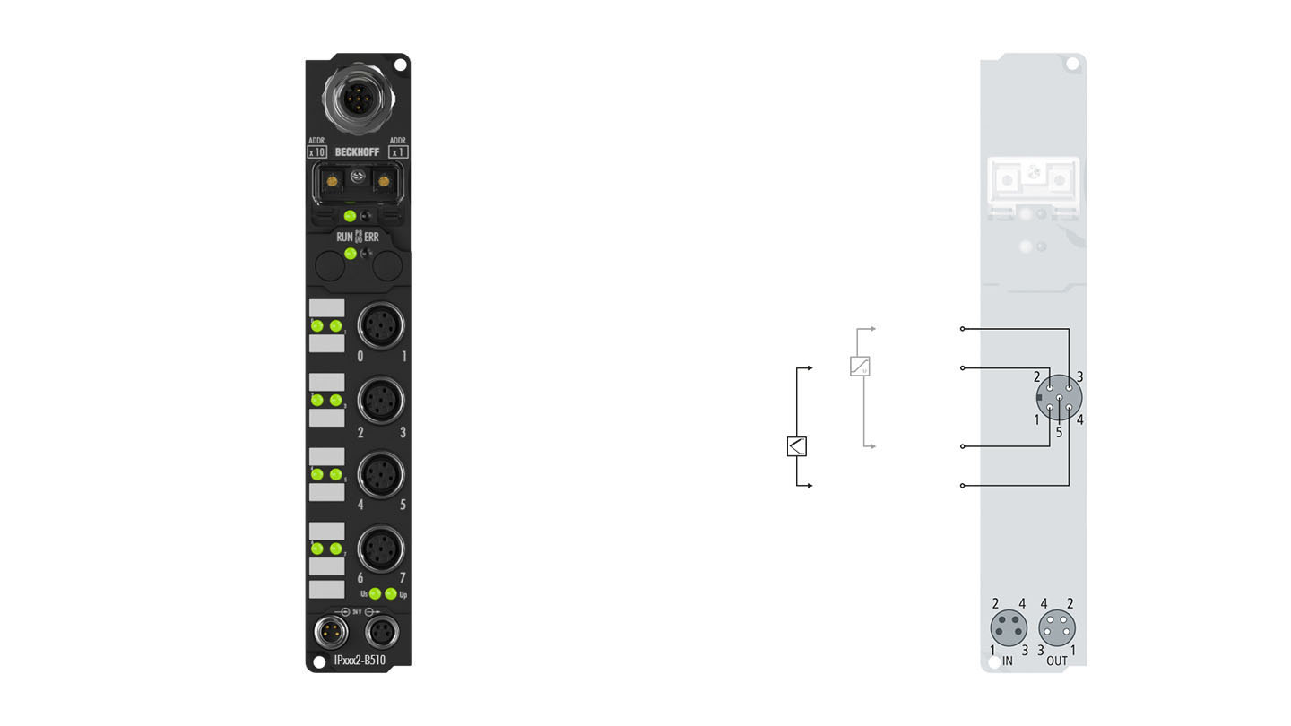 IP3312-B510 | Fieldbus Box, 4-channel analog input, CANopen, temperature, thermocouple, M12