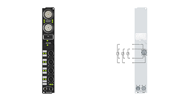 IP4132-B400 | Feldbus Box, 4-Kanal-Analog-Ausgang, Interbus, Spannung, ±10 V, 16 Bit, differentiell, M12