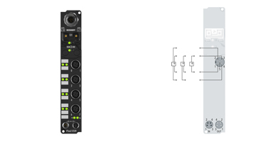 IP4132-B520 | Feldbus Box, 4-Kanal-Analog-Ausgang, DeviceNet, Spannung, ±10 V, 16 Bit, differentiell, M12