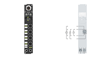 IP4132-B200 | Fieldbus Box, 4-channel analog output, Lightbus, voltage, ±10 V, 16 bit, differential, M12