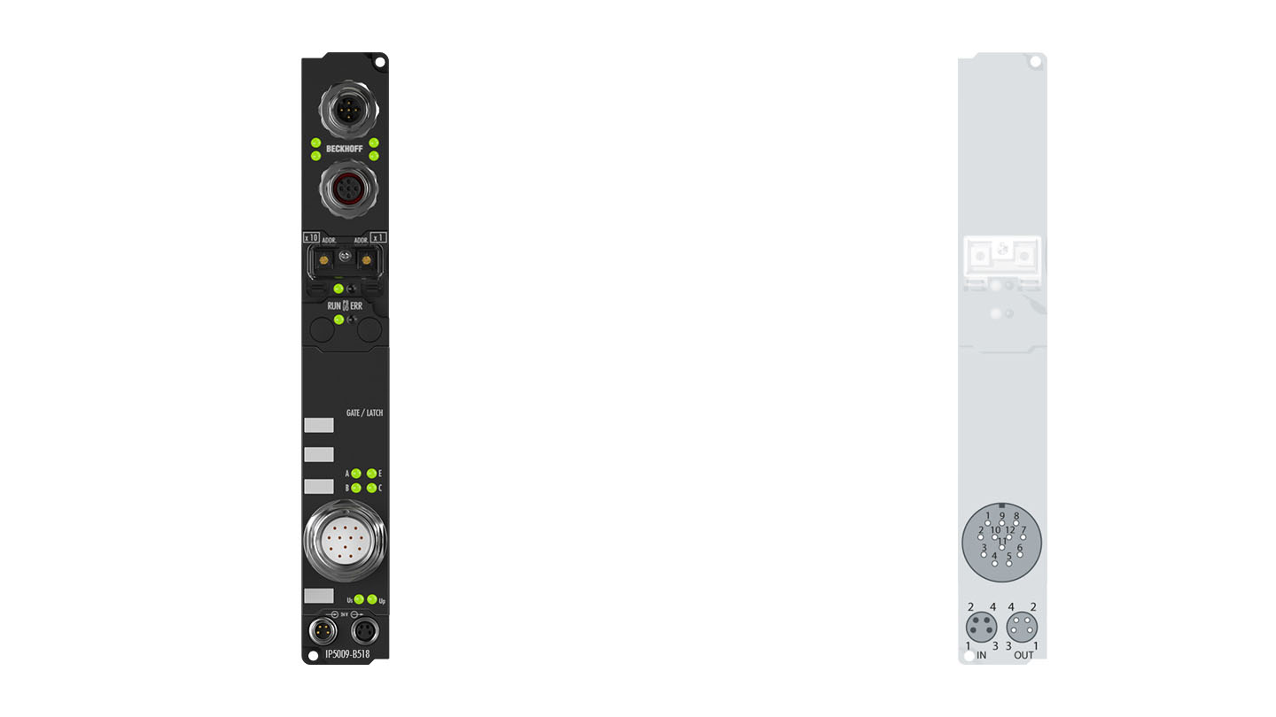 IP5009-B518 | Fieldbus Box, 1-channel encoder interface, CANopen, SSI, M23, integrated T-connector