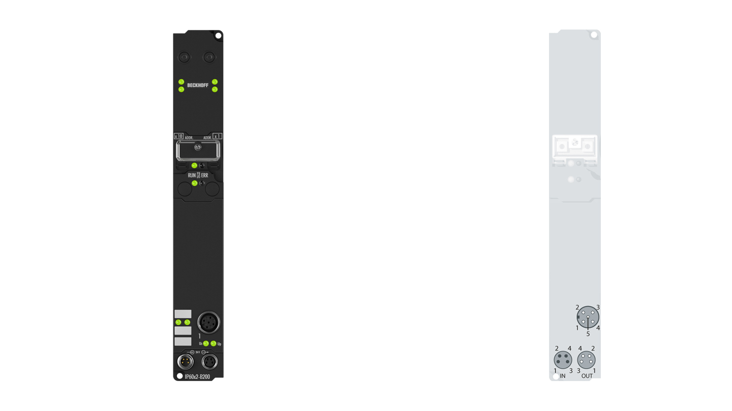 IP6002-B200 | Fieldbus Box, 2-channel communication interface, Lightbus, serial, RS232, M12