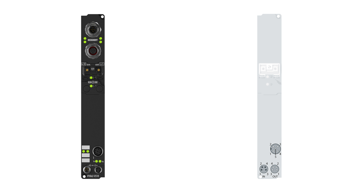 IP6002-B518 | Fieldbus Box, 2-channel communication interface, CANopen, serial, RS232, M12, integrated T-connector