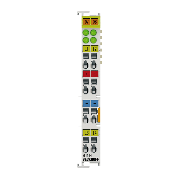 KL1114 | Busklemme, 4-Kanal-Digital-Eingang, 24 V DC, 0,2 ms, 2-/3-Leiteranschluss