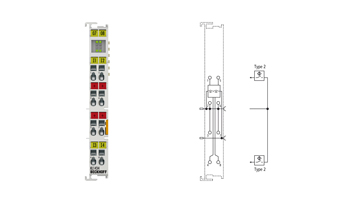 KL1434 | Busklemme, 4-Kanal-Digital-Eingang, 24 V DC, 0,2 ms, Typ 2, 2-Leiteranschluss