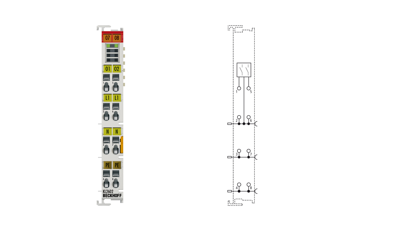 KL2602 | Busklemme, 2-Kanal-Relais-Ausgang, 230 V AC, 30 V DC, 5 A