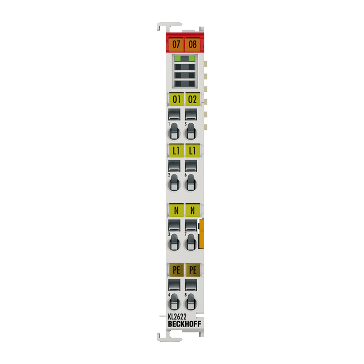 KL2622 | Bus Terminal, 2-channel relay output, 230 V AC, 30 V DC, 5 A, without power contacts