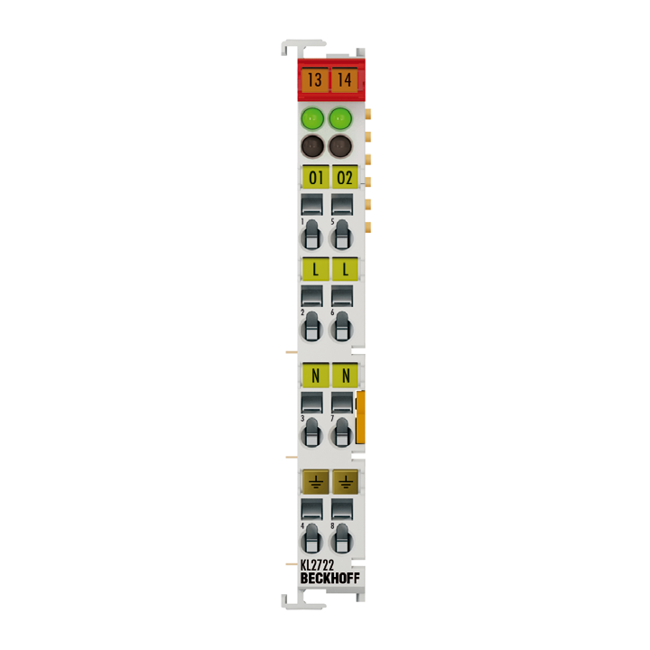 KL2722 | Busklemme, 2-Kanal-Triac-Ausgang, 12...230 V AC, 1 A