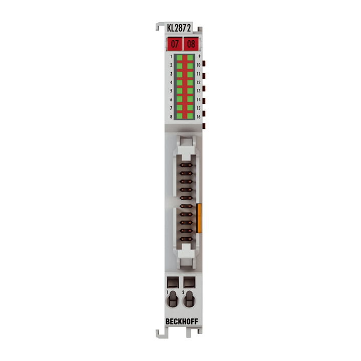 KL2872-0010 | Bus Terminal, 16-channel digital output, 24 V DC, 0.5 A, ground switching, flat-ribbon cable