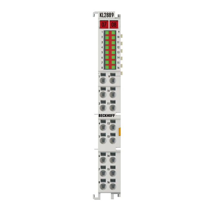 KL2889 | Bus Terminal, 16-channel digital output, 24 V DC, 0.5 A, ground switching