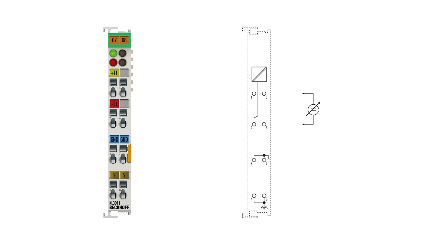 KL3011 | Busklemme, 1-Kanal-Analog-Eingang, Strom, 0…20 mA, 12 Bit, differentiell