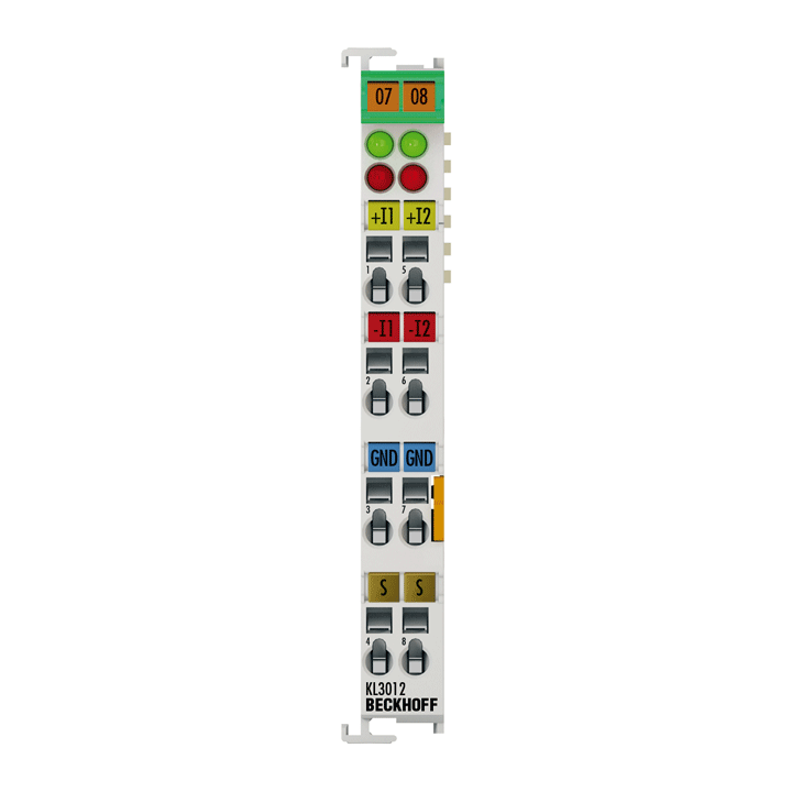 KL3012 | Busklemme, 2-Kanal-Analog-Eingang, Strom, 0…20 mA, 12 Bit, differentiell