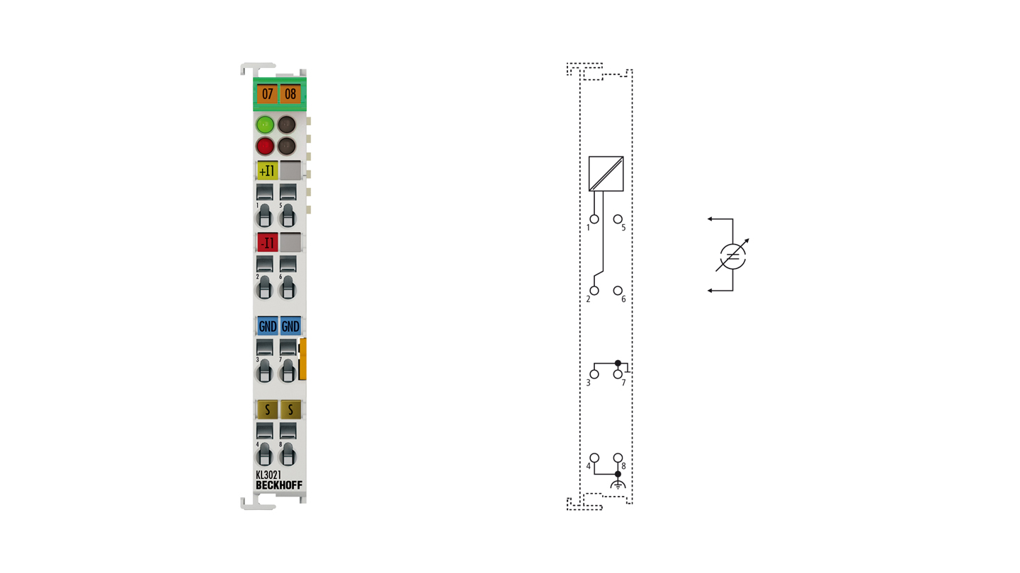 KL3021 | Busklemme, 1-Kanal-Analog-Eingang, Strom, 4…20 mA, 12 Bit, differentiell