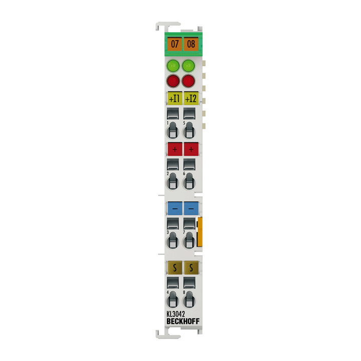 KL3042 | Bus Terminal, 2-channel analog input, current, 0…20 mA, 12 bit, single-ended