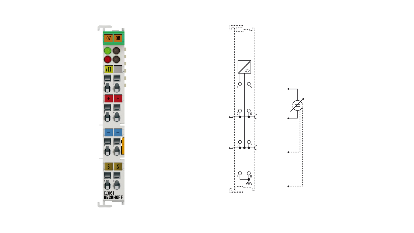 KL3051 | Busklemme, 1-Kanal-Analog-Eingang, Strom, 4…20 mA, 12 Bit, single-ended