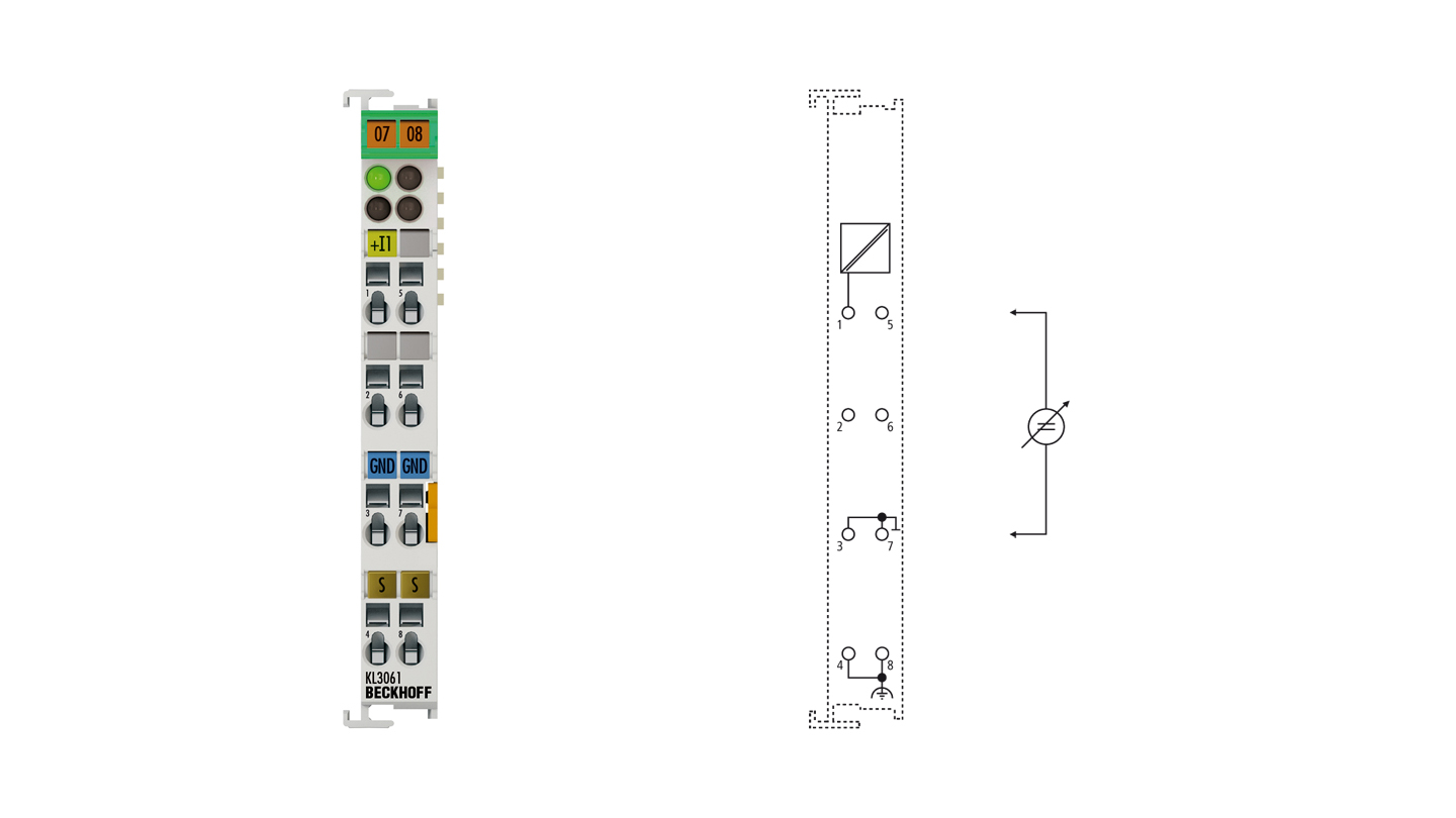 KL3061 | Busklemme, 1-Kanal-Analog-Eingang, Spannung, 0…10 V, 12 Bit, single-ended