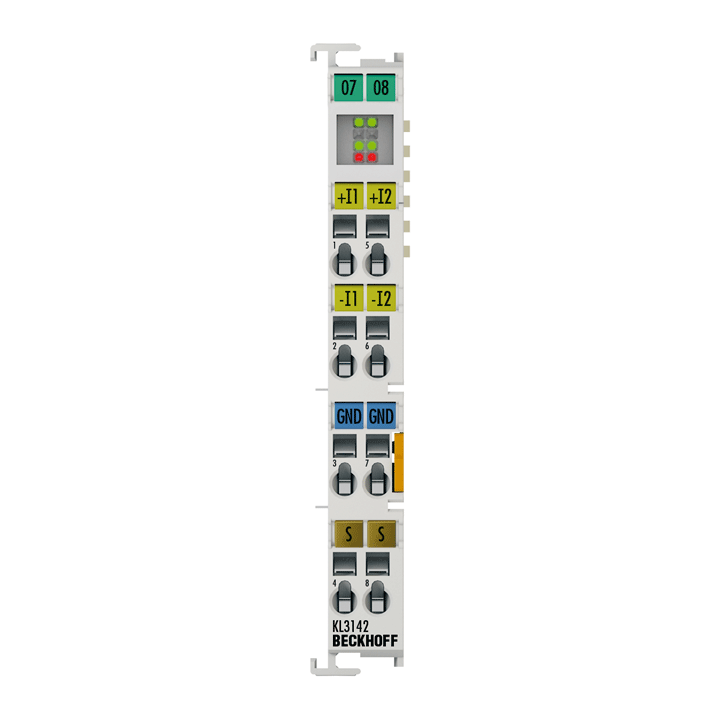 KL3142 | Busklemme, 2-Kanal-Analog-Eingang, Strom, 0…20 mA, 16 Bit, differentiell, hochpräzise