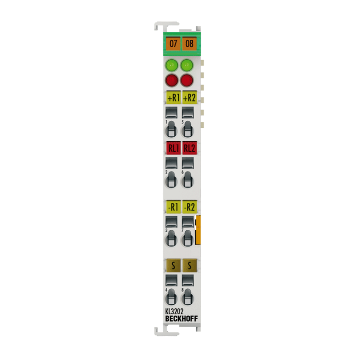 KL3202 | Bus Terminal, 2-channel analog input, temperature, RTD (Pt100), 16 bit