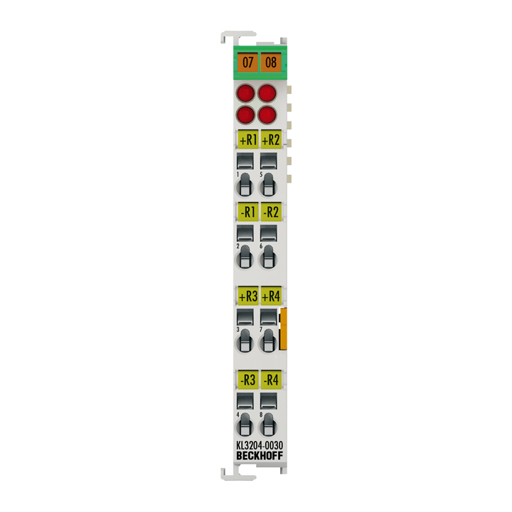 KL3204-0030 | Busklemme, 4-Kanal-Analog-Eingang, Temperatur, NTC (10 kΩ), 16 Bit