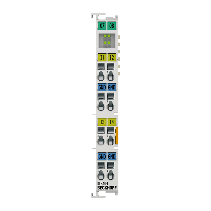 KL3404 | Busklemme, 4-Kanal-Analog-Eingang, Spannung, ±10 V, 12 Bit, single-ended
