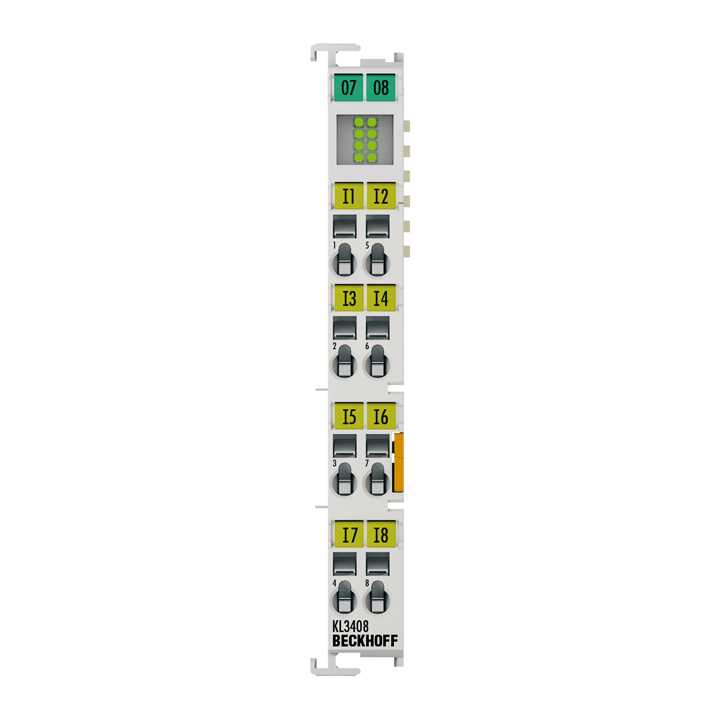 KL3408 | Bus Terminal, 8-channel analog input, voltage, ±10 V, 12 bit, single-ended