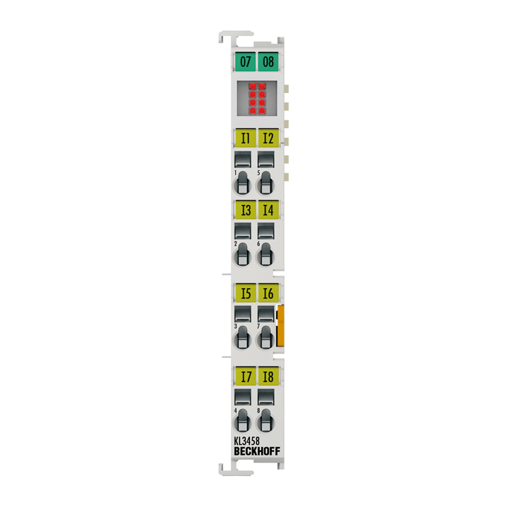 KL3458 | Bến xe buýt, đầu vào tương tự 8 kênh, dòng điện, 4… 20 mA, 12 bit, một đầu