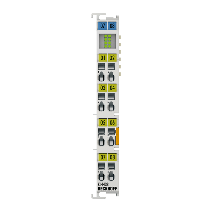 KL4438 | Busklemme, 8-Kanal-Analog-Ausgang, Spannung, ±10 V, 12 Bit, single-ended