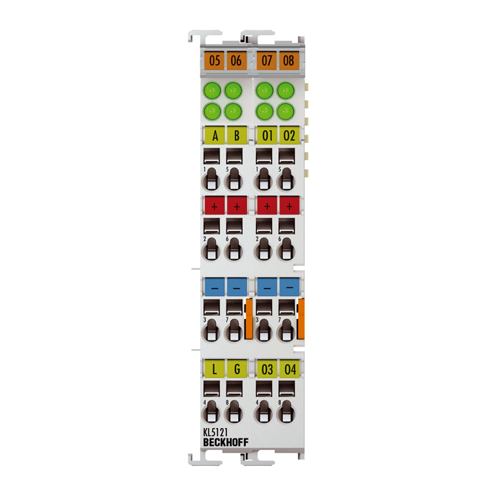 KL5121 | Busklemme, 1-Kanal-Encoder-Interface, inkremental, 24 V DC HTL, 250 kHz, mit 4 x Digital-Ausgang 24 V DC, Streckensteuerung