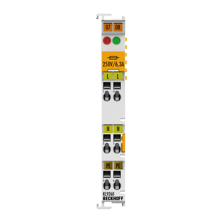 KL9260 | Potential supply terminal, 120…230 V AC, with diagnostics and fuse