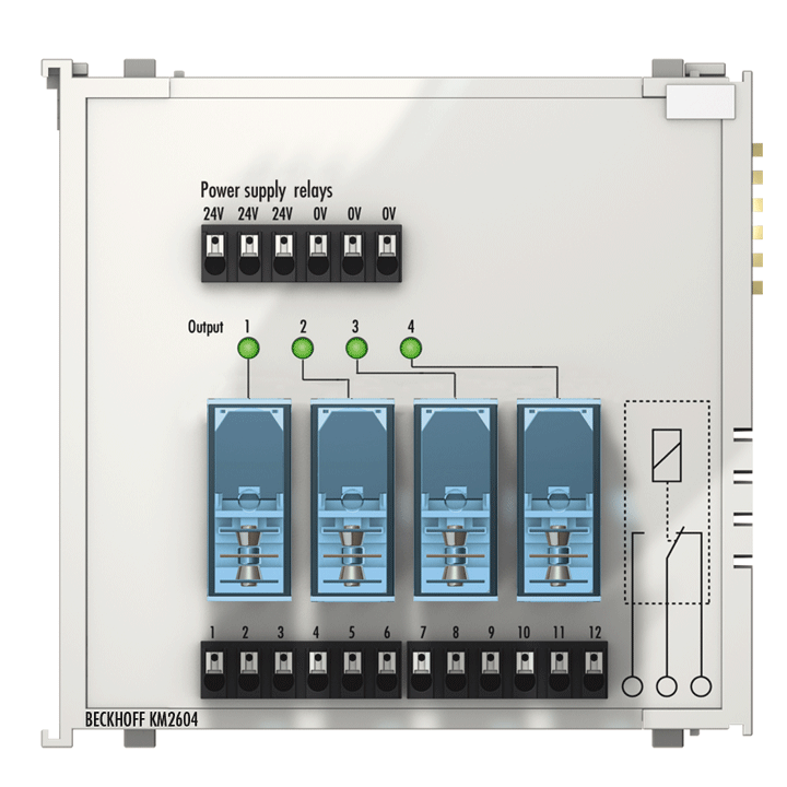 KM2604 | Bus Terminal module, 4-channel relay output, 230 V AC, 16 A
